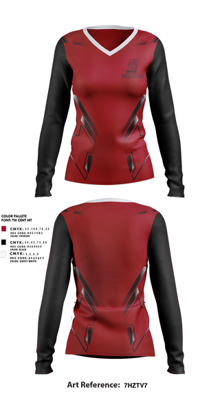 Womens Long Sleeve Vneck Shirt, Hastings College Broncos Volleyball, Women's Volleyball, Teamtime, Team time, sublimation, custom sports apparel, team uniforms, spirit wear, spiritwear, sports uniforms, custom shirts, team store, custom team store, fundraiser sports, apparel fundraiser