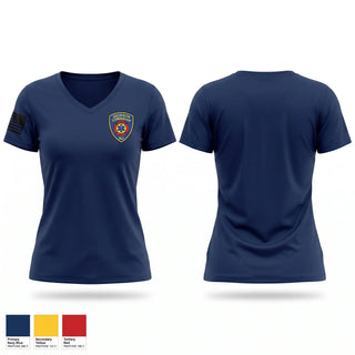 Womens Short Sleeve Vneck Shirt, JTEMS, EMS/EMT, Teamtime, Team time, sublimation, custom sports apparel, team uniforms, spirit wear, spiritwear, sports uniforms, custom shirts, team store, custom team store, fundraiser sports, apparel fundraiser