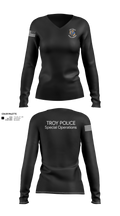 Troy Police Special Operations Women's Long Sleeve V-neck Shirt - 21