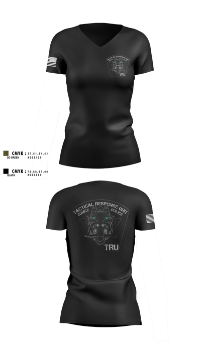 Eunice Police TRU 91634971 Women's Short Sleeve V-neck Shirt - 1