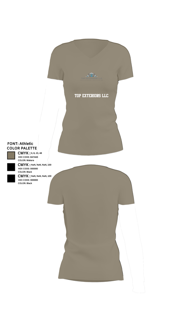 Womens Short Sleeve Vneck Shirt, Top Exteriors LLC, , Teamtime, Team time, sublimation, custom sports apparel, team uniforms, spirit wear, spiritwear, sports uniforms, custom shirts, team store, custom team store, fundraiser sports, apparel fundraiser