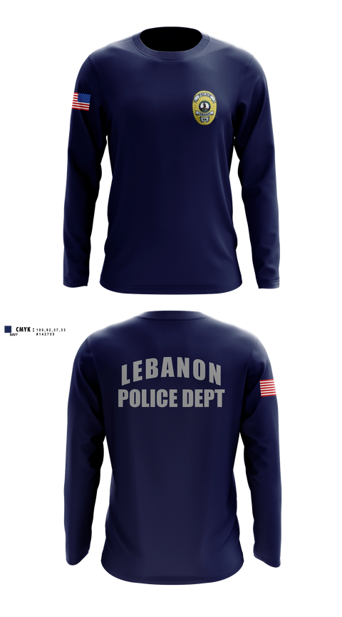 Long Sleeve Performance Shirt, Lebanon Police Department, Police, Teamtime, Team time, sublimation, custom sports apparel, team uniforms, spirit wear, spiritwear, sports uniforms, custom shirts, team store, custom team store, fundraiser sports, apparel fundraiser