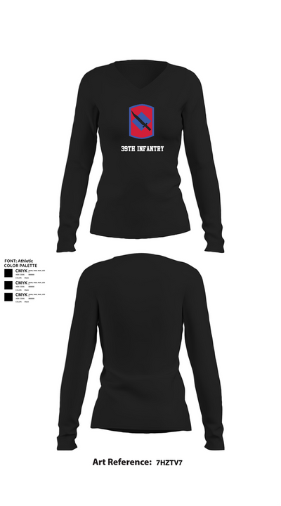 39th infantry 89191022 Women's Long Sleeve V-neck Shirt - 21