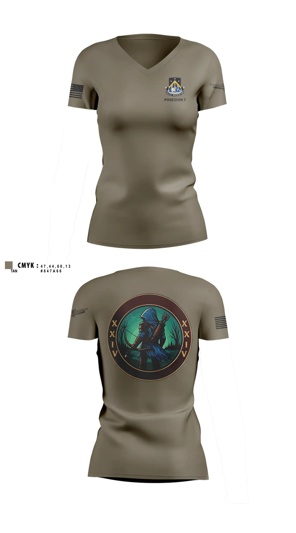 Womens Short Sleeve Vneck Shirt, 24TH MDSB, Army, Teamtime, Team time, sublimation, custom sports apparel, team uniforms, spirit wear, spiritwear, sports uniforms, custom shirts, team store, custom team store, fundraiser sports, apparel fundraiser