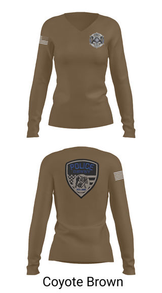 Womens Long Sleeve Vneck Shirt, Dewey Police Department, , Teamtime, Team time, sublimation, custom sports apparel, team uniforms, spirit wear, spiritwear, sports uniforms, custom shirts, team store, custom team store, fundraiser sports, apparel fundraiser