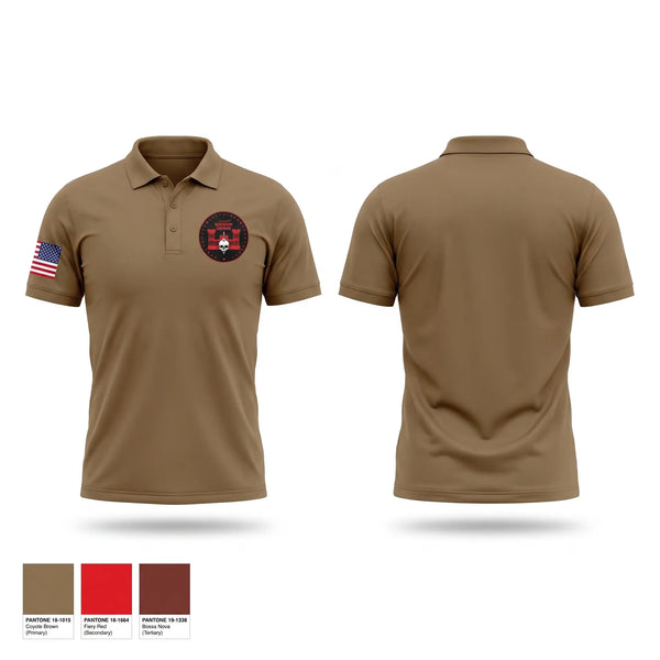 Short Sleeve Performance Polo, Forward support company 107 engineer battalion, National Guard, Teamtime, Team time, sublimation, custom sports apparel, team uniforms, spirit wear, spiritwear, sports uniforms, custom shirts, team store, custom team store, fundraiser sports, apparel fundraiser