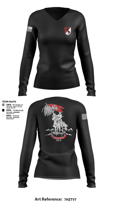58th CEC-A Women's Long Sleeve V-neck Shirt - 15