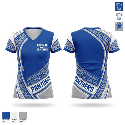 Denmark Tech Panthers Women's Short Sleeve V-neck Shirt - 1