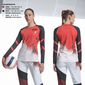 Cardinal Comets Volleyball 76762578 Women's Long Sleeve V-neck Shirt - 2