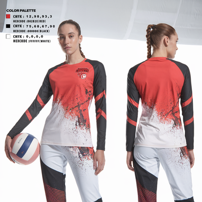 Cardinal Comets Volleyball 76762578 Women's Long Sleeve V-neck Shirt - 2