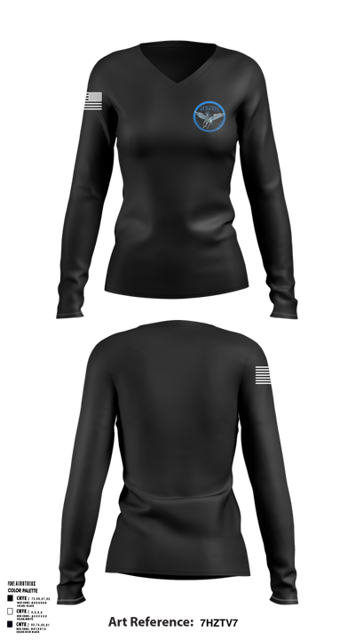 1-382LSBN 23586433 Women's Long Sleeve V-neck Shirt - 1