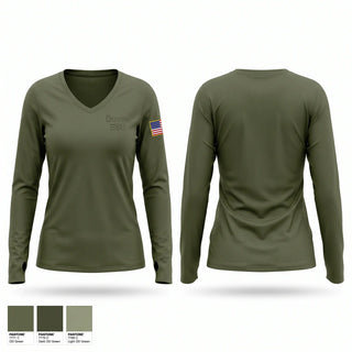 Womens Long Sleeve Vneck Shirt, Dover ESU, Police, Teamtime, Team time, sublimation, custom sports apparel, team uniforms, spirit wear, spiritwear, sports uniforms, custom shirts, team store, custom team store, fundraiser sports, apparel fundraiser