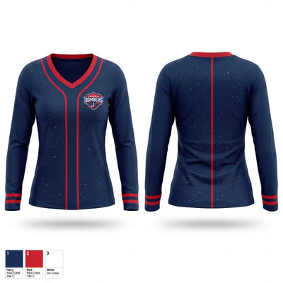 Owensboro Bombers 40807153 Women's Long Sleeve V-neck Shirt - 1