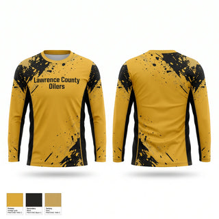 Long Sleeve Performance Shirt, Lawrence County Oilers, Baseball, Teamtime, Team time, sublimation, custom sports apparel, team uniforms, spirit wear, spiritwear, sports uniforms, custom shirts, team store, custom team store, fundraiser sports, apparel fundraiser