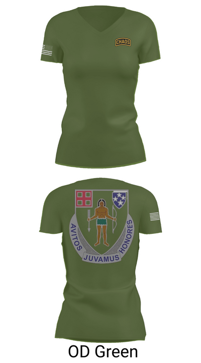 Chaos Company, 1-182 Infantry 69873429 Women's Short Sleeve V-neck Shirt - 48
