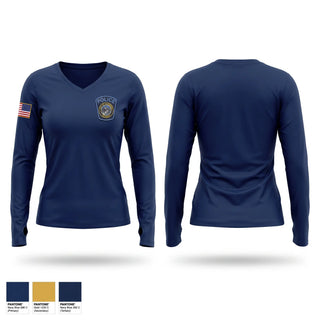 Womens Long Sleeve Vneck Shirt, Galesburg Police Department, Police, Teamtime, Team time, sublimation, custom sports apparel, team uniforms, spirit wear, spiritwear, sports uniforms, custom shirts, team store, custom team store, fundraiser sports, apparel fundraiser