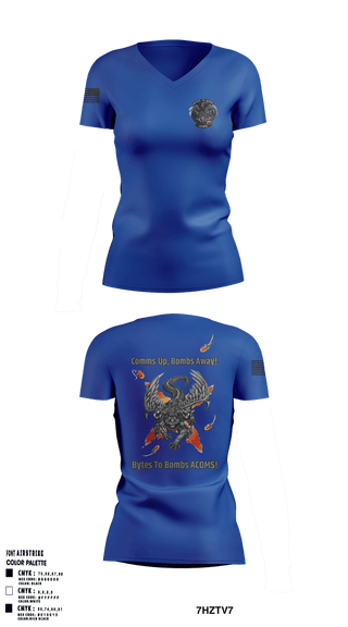 Womens Short Sleeve Vneck Shirt, 608 ACOMS, Air Force, Teamtime, Team time, sublimation, custom sports apparel, team uniforms, spirit wear, spiritwear, sports uniforms, custom shirts, team store, custom team store, fundraiser sports, apparel fundraiser