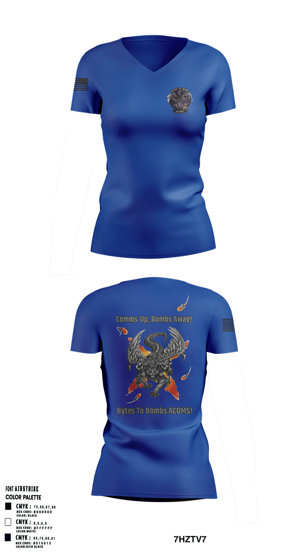 Womens Short Sleeve Vneck Shirt, 608 ACOMS, Air Force, Teamtime, Team time, sublimation, custom sports apparel, team uniforms, spirit wear, spiritwear, sports uniforms, custom shirts, team store, custom team store, fundraiser sports, apparel fundraiser