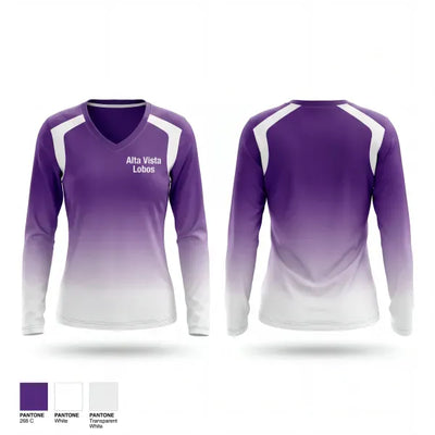 Alta vista Lobos 39488972 Women's Long Sleeve V-neck Shirt - 1