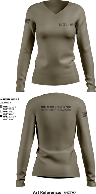 Womens Long Sleeve Vneck Shirt, CATCC 73 GW, , Teamtime, Team time, sublimation, custom sports apparel, team uniforms, spirit wear, spiritwear, sports uniforms, custom shirts, team store, custom team store, fundraiser sports, apparel fundraiser