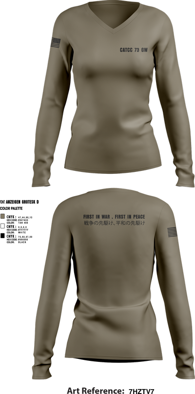 CATCC 73 GW 39646487 Women's Long Sleeve V-neck Shirt - 2