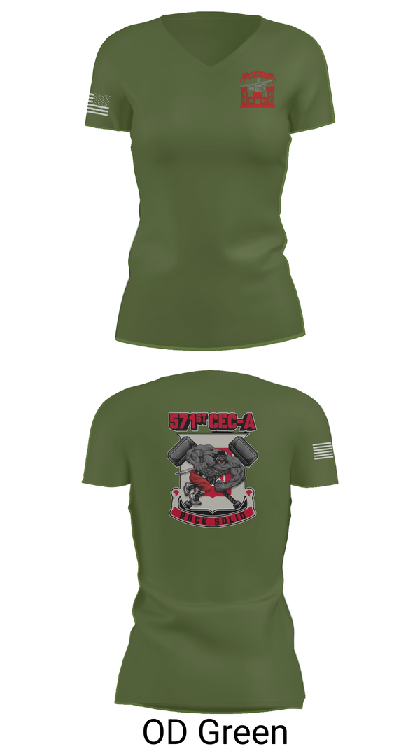 Womens Short Sleeve Vneck Shirt, 571st CEC-A, , Teamtime, Team time, sublimation, custom sports apparel, team uniforms, spirit wear, spiritwear, sports uniforms, custom shirts, team store, custom team store, fundraiser sports, apparel fundraiser