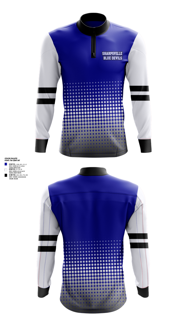 Quarter Zip Jacket, Sharpsville Blue Devils, , Teamtime, Team time, sublimation, custom sports apparel, team uniforms, spirit wear, spiritwear, sports uniforms, custom shirts, team store, custom team store, fundraiser sports, apparel fundraiser