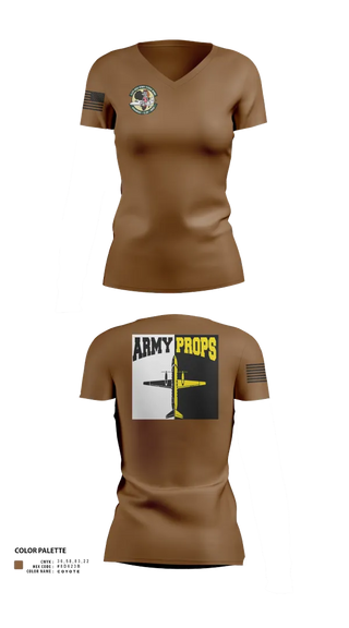Womens Short Sleeve Vneck Shirt, DET 2 CO A 2-245th AVN, , Teamtime, Team time, sublimation, custom sports apparel, team uniforms, spirit wear, spiritwear, sports uniforms, custom shirts, team store, custom team store, fundraiser sports, apparel fundraiser
