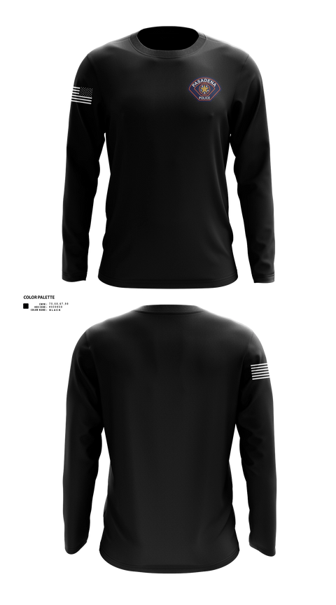 Long Sleeve Performance Shirt, Pasadena Police Department Honor Guard, Police, Teamtime, Team time, sublimation, custom sports apparel, team uniforms, spirit wear, spiritwear, sports uniforms, custom shirts, team store, custom team store, fundraiser sports, apparel fundraiser