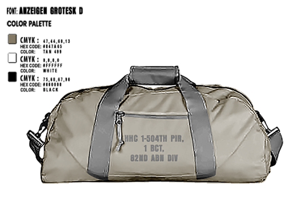 Duffle Bag, HHC 1-504TH PIR, 1 BCT, 82ND ABN DIV, , Teamtime, Team time, sublimation, custom sports apparel, team uniforms, spirit wear, spiritwear, sports uniforms, custom shirts, team store, custom team store, fundraiser sports, apparel fundraiser