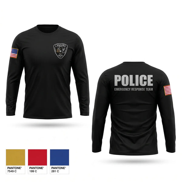 Long Sleeve Performance Shirt, Lansing Emergency Response Team, Police, Teamtime, Team time, sublimation, custom sports apparel, team uniforms, spirit wear, spiritwear, sports uniforms, custom shirts, team store, custom team store, fundraiser sports, apparel fundraiser