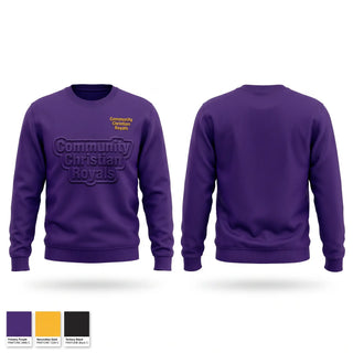 Crew Neck Sweatshirt, Community Christian Royals, Baseball, Teamtime, Team time, sublimation, custom sports apparel, team uniforms, spirit wear, spiritwear, sports uniforms, custom shirts, team store, custom team store, fundraiser sports, apparel fundraiser