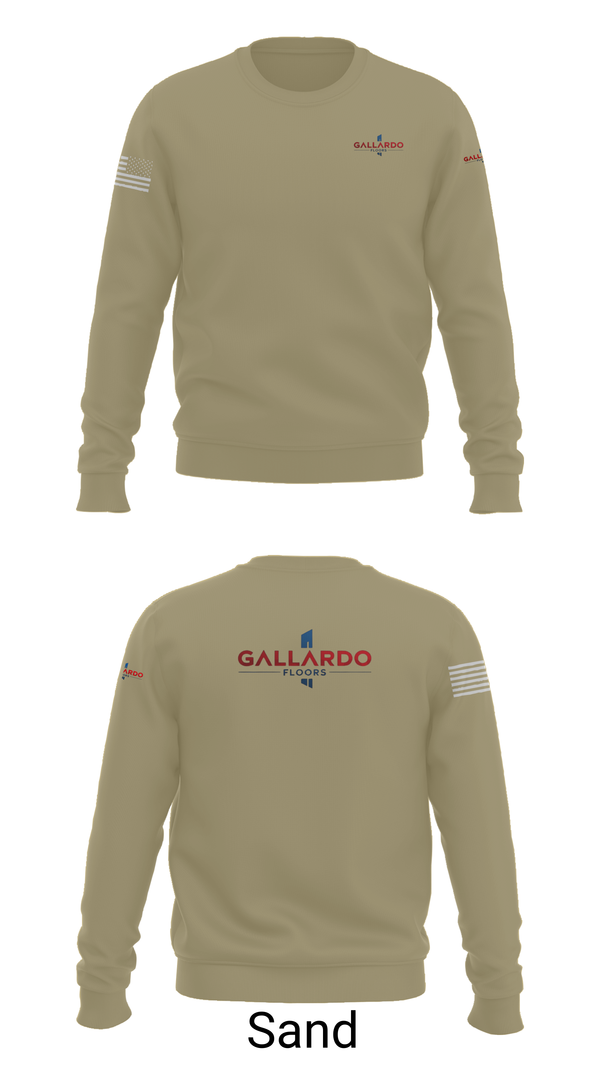 Crew Neck Sweatshirt, Gallardo Floor’s, Army, Teamtime, Team time, sublimation, custom sports apparel, team uniforms, spirit wear, spiritwear, sports uniforms, custom shirts, team store, custom team store, fundraiser sports, apparel fundraiser