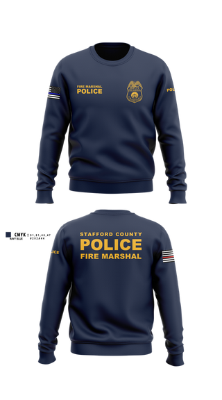 Crew Neck Sweatshirt, Stafford County Fire Marshal's Office, Police, Teamtime, Team time, sublimation, custom sports apparel, team uniforms, spirit wear, spiritwear, sports uniforms, custom shirts, team store, custom team store, fundraiser sports, apparel fundraiser
