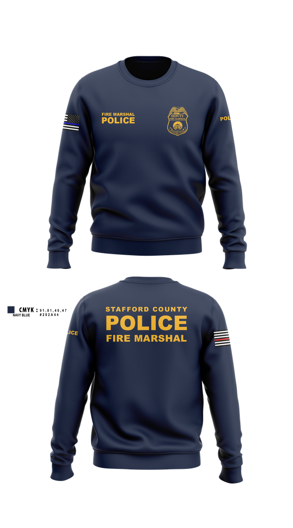 Crew Neck Sweatshirt, Stafford County Fire Marshal's Office, Police, Teamtime, Team time, sublimation, custom sports apparel, team uniforms, spirit wear, spiritwear, sports uniforms, custom shirts, team store, custom team store, fundraiser sports, apparel fundraiser