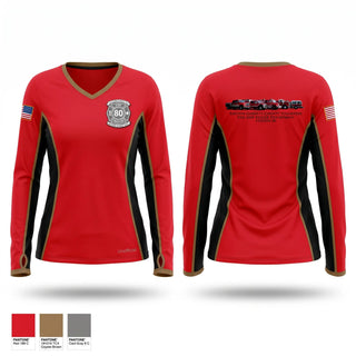 Womens Long Sleeve Vneck Shirt, Eastern Garrett vol fire & rescue dept, Fire Department, Teamtime, Team time, sublimation, custom sports apparel, team uniforms, spirit wear, spiritwear, sports uniforms, custom shirts, team store, custom team store, fundraiser sports, apparel fundraiser