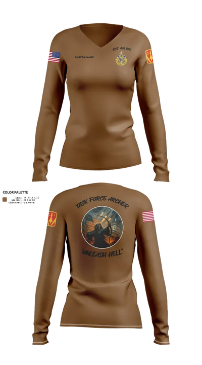 HHB, 31st ADA BDE 93964777 Women's Long Sleeve V-neck Shirt - 31