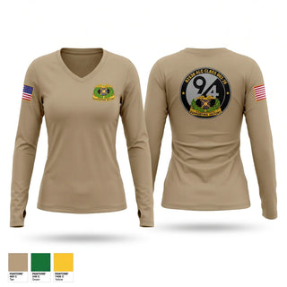Womens Long Sleeve Vneck Shirt, 92S30 ALC Class 002-26, Army, Teamtime, Team time, sublimation, custom sports apparel, team uniforms, spirit wear, spiritwear, sports uniforms, custom shirts, team store, custom team store, fundraiser sports, apparel fundraiser