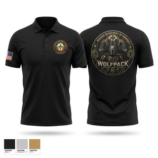 Short Sleeve Performance Polo, Madigan Pharmacy Wolfpack, Army, Teamtime, Team time, sublimation, custom sports apparel, team uniforms, spirit wear, spiritwear, sports uniforms, custom shirts, team store, custom team store, fundraiser sports, apparel fundraiser
