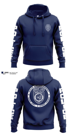 Hoodie, Robstown Police Department Organized Crime Unit, Police, Teamtime, Team time, sublimation, custom sports apparel, team uniforms, spirit wear, spiritwear, sports uniforms, custom shirts, team store, custom team store, fundraiser sports, apparel fundraiser