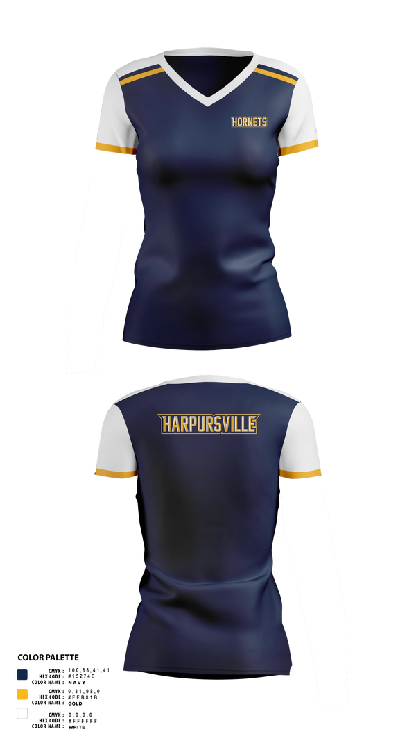 Womens Short Sleeve Vneck Shirt, Harpursville Hornets, Women's Basketball, Teamtime, Team time, sublimation, custom sports apparel, team uniforms, spirit wear, spiritwear, sports uniforms, custom shirts, team store, custom team store, fundraiser sports, apparel fundraiser