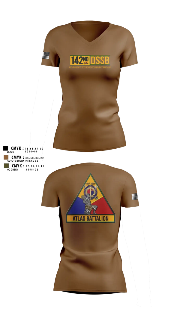 Womens Short Sleeve Vneck Shirt, 142d DSSB, Army, Teamtime, Team time, sublimation, custom sports apparel, team uniforms, spirit wear, spiritwear, sports uniforms, custom shirts, team store, custom team store, fundraiser sports, apparel fundraiser