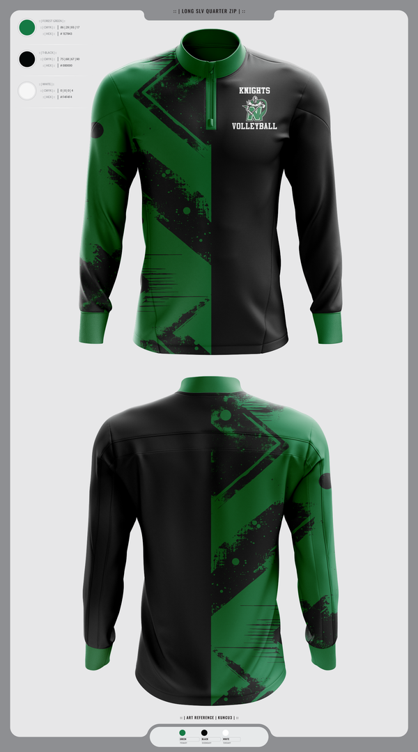 Quarter Zip Jacket, Nordonia Knights Volleyball, Men's Volleyball, Teamtime, Team time, sublimation, custom sports apparel, team uniforms, spirit wear, spiritwear, sports uniforms, custom shirts, team store, custom team store, fundraiser sports, apparel fundraiser