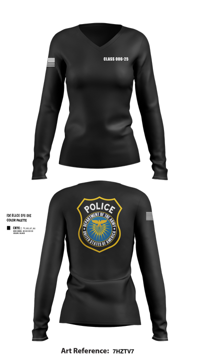 CLASS 006-25 45118207 Women's Long Sleeve V-neck Shirt - 101
