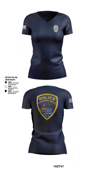 Womens Short Sleeve Vneck Shirt, Cuyahoga Falls Police Department, Police, Teamtime, Team time, sublimation, custom sports apparel, team uniforms, spirit wear, spiritwear, sports uniforms, custom shirts, team store, custom team store, fundraiser sports, apparel fundraiser