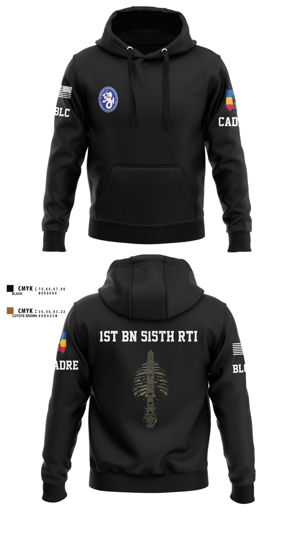 Hoodie, 1st BN 515th RTI, Army, Teamtime, Team time, sublimation, custom sports apparel, team uniforms, spirit wear, spiritwear, sports uniforms, custom shirts, team store, custom team store, fundraiser sports, apparel fundraiser