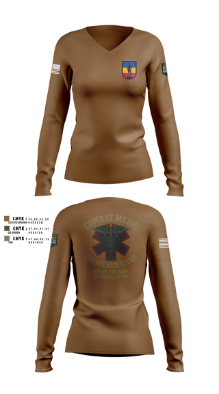 Womens Long Sleeve Vneck Shirt, 426 RTI, National Guard, Teamtime, Team time, sublimation, custom sports apparel, team uniforms, spirit wear, spiritwear, sports uniforms, custom shirts, team store, custom team store, fundraiser sports, apparel fundraiser