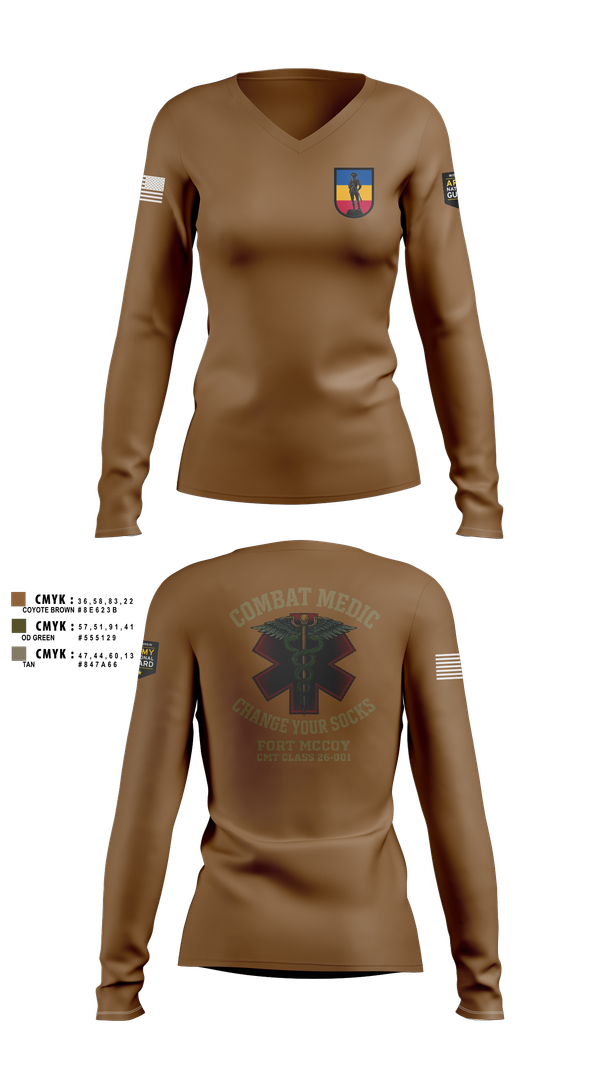 Womens Long Sleeve Vneck Shirt, 426 RTI, National Guard, Teamtime, Team time, sublimation, custom sports apparel, team uniforms, spirit wear, spiritwear, sports uniforms, custom shirts, team store, custom team store, fundraiser sports, apparel fundraiser