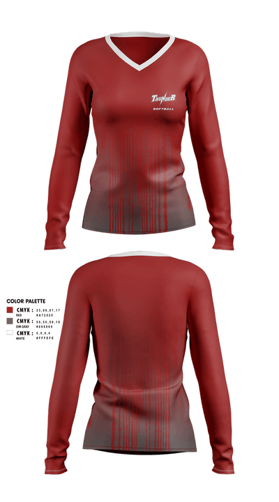 Thunder 70833118 Women's Long Sleeve V-neck Shirt - 1