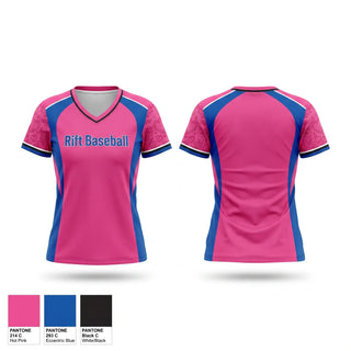 Womens Short Sleeve Vneck Shirt, Rift Baseball, Baseball, Teamtime, Team time, sublimation, custom sports apparel, team uniforms, spirit wear, spiritwear, sports uniforms, custom shirts, team store, custom team store, fundraiser sports, apparel fundraiser